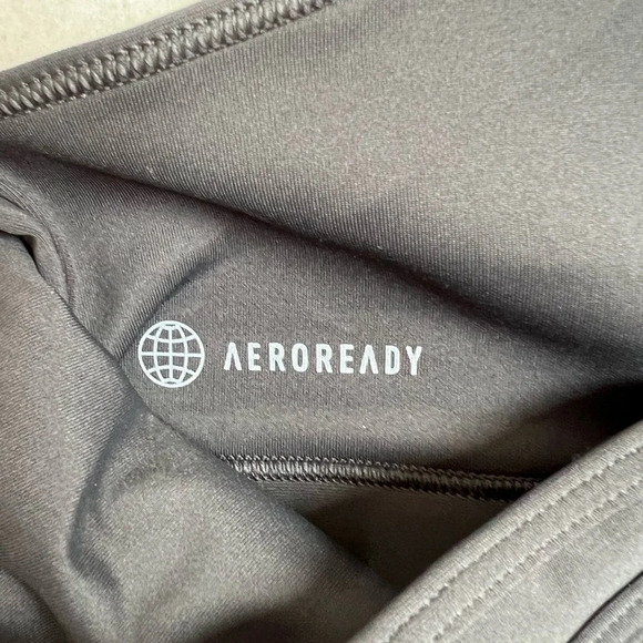 Adidas Women's Aeroready Medium Support Bra Top Sport Crossing Back Dark Grey S - Picture 9 of 10